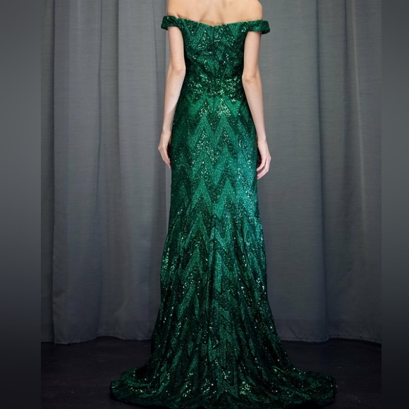 hunter green strapless dress Satin Strapless Dress With Structured Corset And Strap Back main image 1